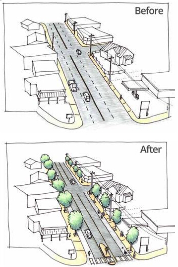 雅思写作小作文地图题考官范文：道路变迁