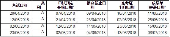 2018年用于签证及移民雅思考试（学术机考）开放报名