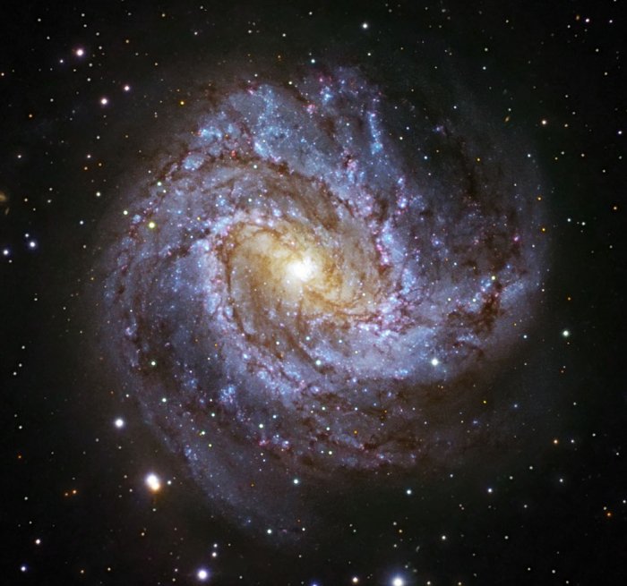 这张令人印象深刻的照片显示了一个星系，但这些点并不是闪烁的星星
